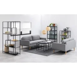 Notting Hill Bokhylla 185x114x35 cm Svart Ask