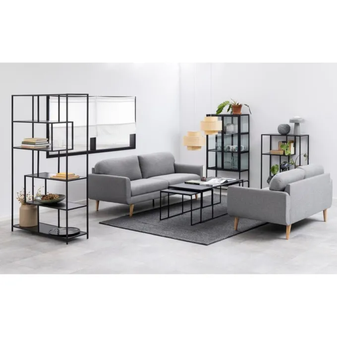 Notting Hill Bokhylla 185x114x35 cm Svart Ask