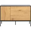Notting Hill Sideboard 3 lådor 120x40x82 cm Svart/Ek