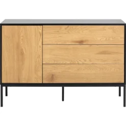 Notting Hill Sideboard 3 lådor 120x40x82 cm Svart/Ek