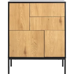Notting Hill Sideboard 2 lådor 103x80x40 cm Svart/Ek