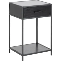 Notting Hill Sängbord 42x35 cm Svart Ask