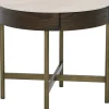 Novum Sidobord 55 cm Rund Brun / Bronz / Keramisk Travertin