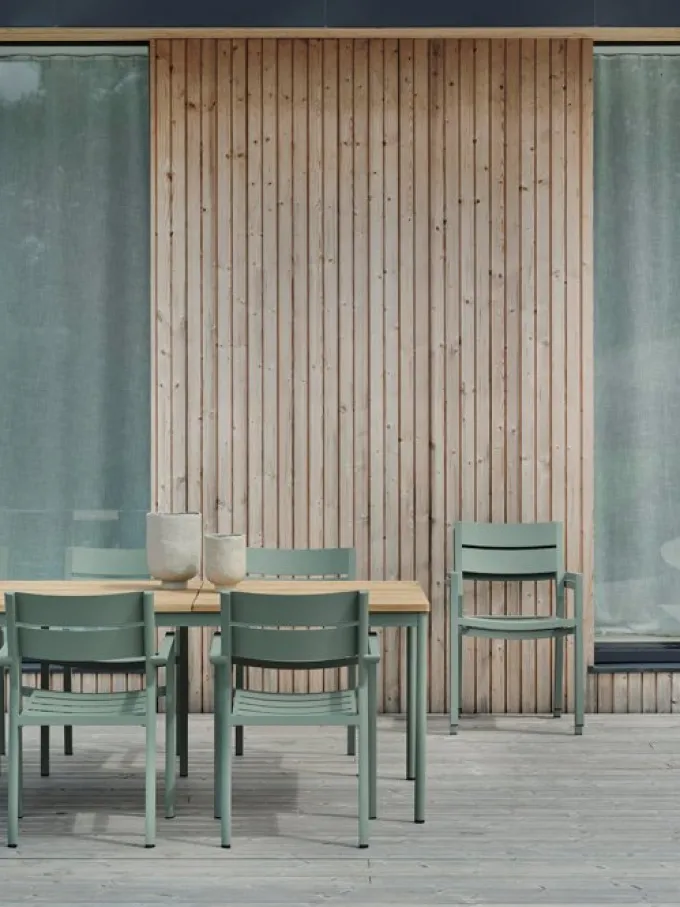 Nox Bord 240x90 cm Grön / Teak