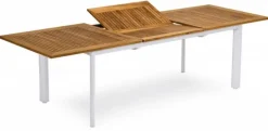 Nydala Matgrupp Vit/Teak - Bord 96x200-280 ink 6st Pos.