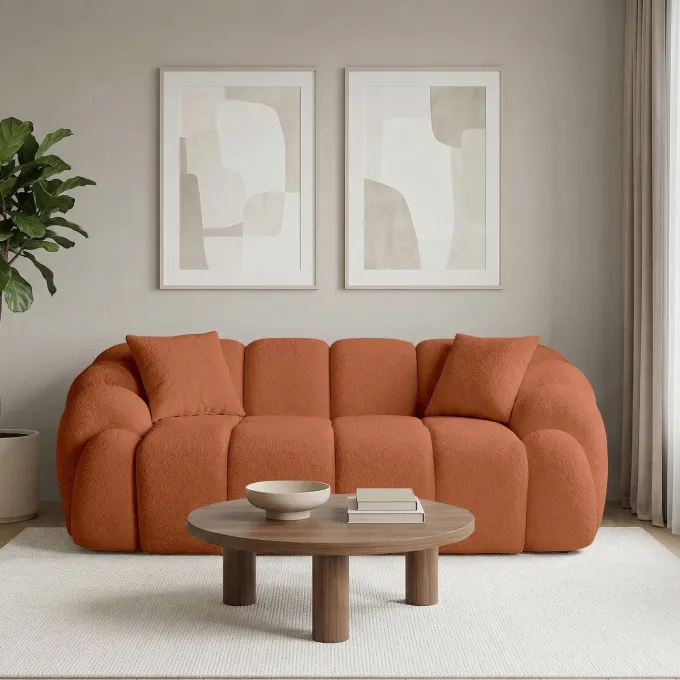 Octavio (199 x 70 x 80 cm) 2-sitssoffa Kakelröd