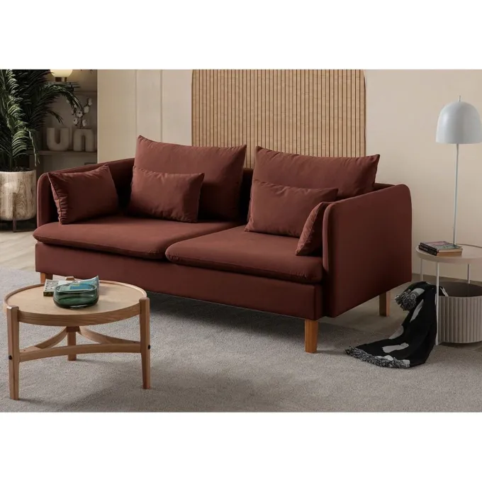 Oslo (195 x 75 x 100 cm) 3-sitssoffa Kakelröd