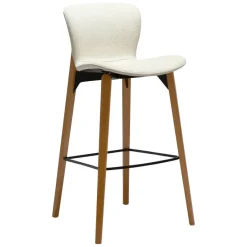 Paragon Barstol Bone White bouclé, Oak