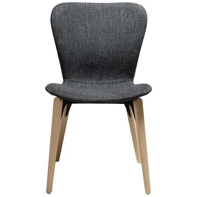 Paragon Stol Raven Black bouclé, Light Oak