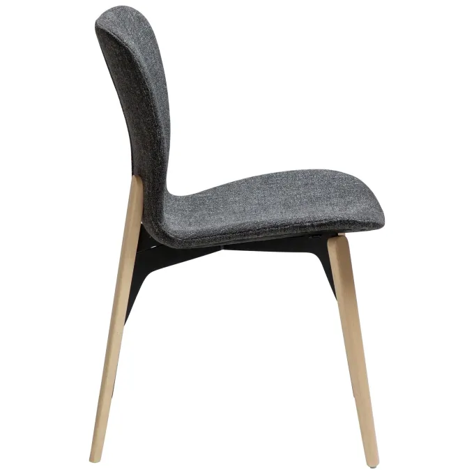 Paragon Stol Raven Black bouclé, Light Oak