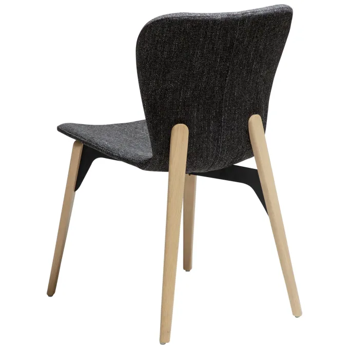Paragon Stol Raven Black bouclé, Light Oak