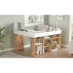 Paramaribo Five (129 x 72 x 120 cm) Skrivbord Atlantisk furu vit