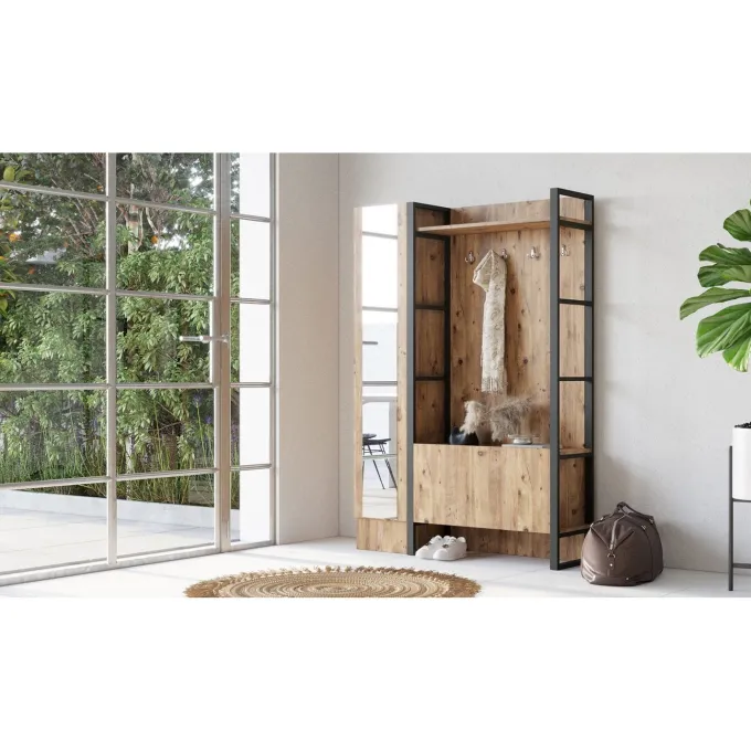 Paramaribo Slim (90 x 180 x 34 cm) Atlantisk furu Hallstativ