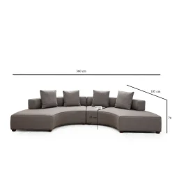 Paramaribo U-form (360-105 x 70 cm) Grå Hörnsoffa