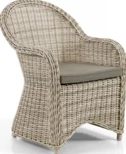 Paulina Fåtölj beige konstrotting med beige dyna