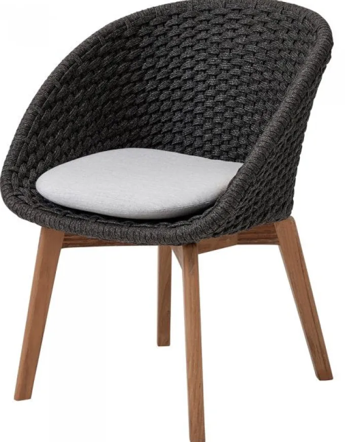 Peacock Stol Dark Grey/Teak