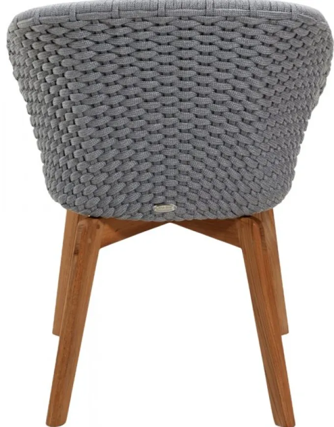 Peacock Stol Light Grey/Teak