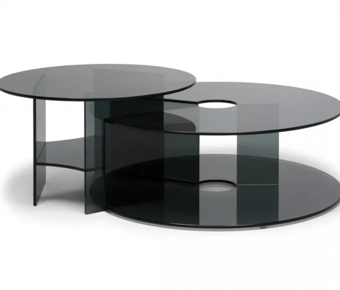 Pepe Soffbord Glas 70cm Smoke