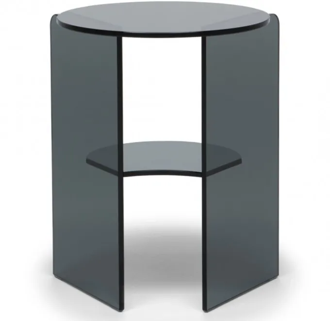 Pepe Soffbord Glas 40cm Smoke