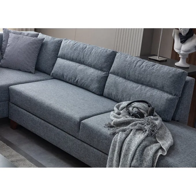 Porto (230 x 90 x 150 cm) Hörnsoffa-bäddsoffa Grå, Vänster
