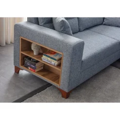 Porto (230 x 90 x 150 cm) Hörnsoffa-bäddsoffa Grå, Vänster