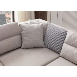 Porto (230 x 90 x 150 cm) Hörnsoffa-bäddsoffa Creme, Vänster