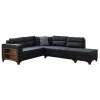 Porto (230 x 90 x 150 cm) Hörnsoffa-bäddsoffa Antracit, Vänster
