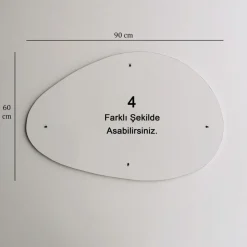 Porto Ayna 90x60 cm (90 x 60 x 1,2 cm) Vit Spegel