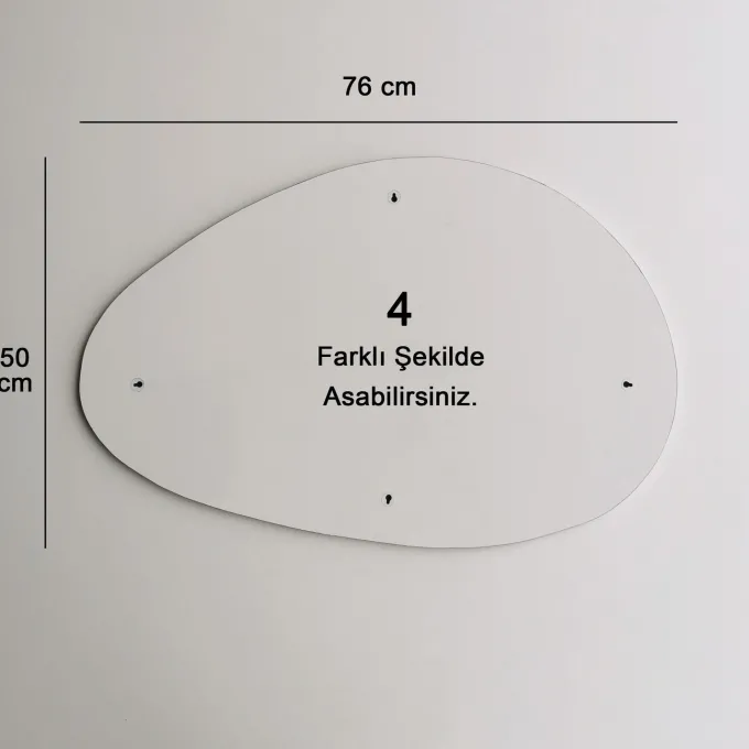 Porto Spegel 76x50 cm (76 x 50 x 2,2 cm) Vit Spegel