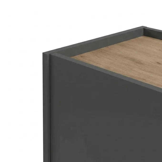 Prague (150 x 82,9 x 40,5 cm) Konsolbord Antracit naturlig ek svart