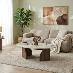 Praia (100 x 35 x 60 cm) Travertin Valnöt Skrivbord