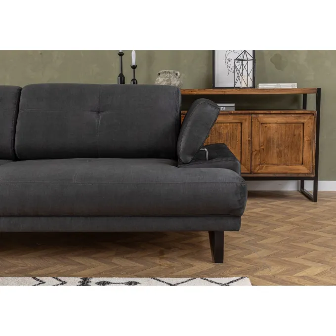 Quito (239 x 99 x 83 cm) 3-sits bäddsoffa Antracit