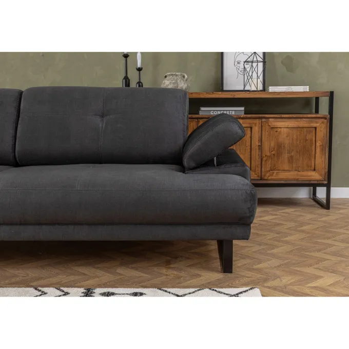 Quito (239 x 99 x 83 cm) 3-sits bäddsoffa Antracit