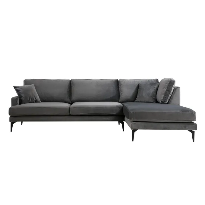 Quito Hörn (283-180 x 90 x 88 cm) Hörnsoffa Antracit, Vänster