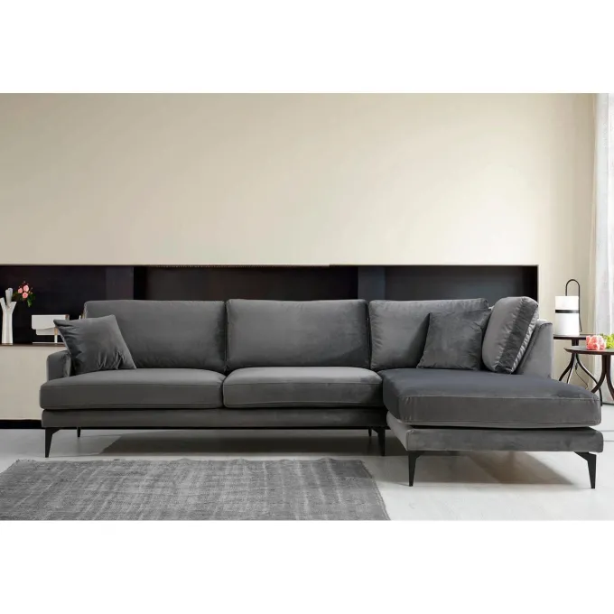 Quito Hörn (283-180 x 90 x 88 cm) Hörnsoffa Antracit, Vänster