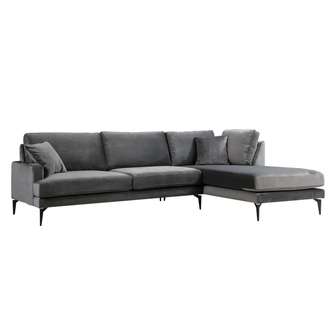 Quito Hörn (283-180 x 90 x 88 cm) Hörnsoffa Antracit, Vänster