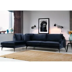 Quito Hörn (283-180 x 90 x 88 cm) Hörnsoffa Marinblå, Vänster