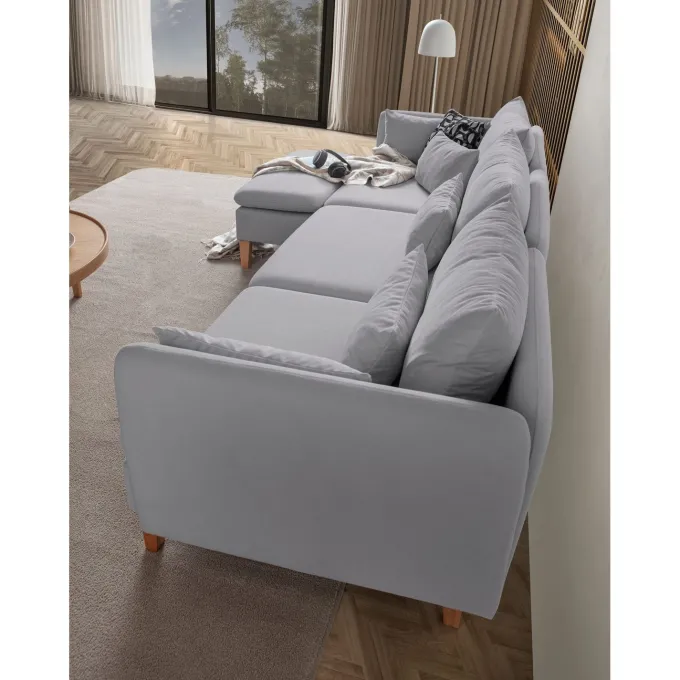Quito Relax (185 x 95 x 92 cm) Hörnsoffa Grå