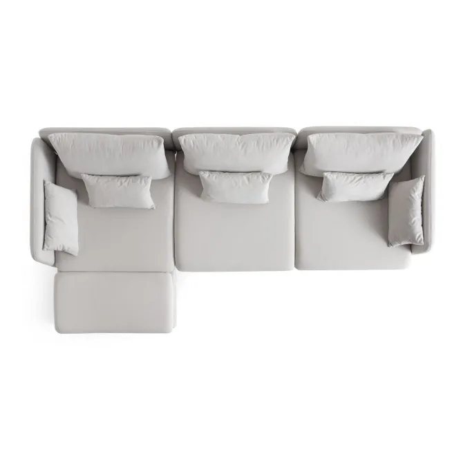 Quito Relax (185 x 95 x 92 cm) Hörnsoffa Creme