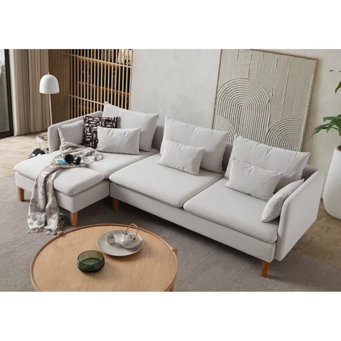 Quito Relax (185 x 95 x 92 cm) Hörnsoffa Creme
