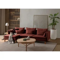 Quito Relax (185 x 95 x 92 cm) Hörnsoffa Kakelröd