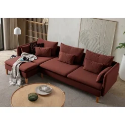 Quito Relax (185 x 95 x 92 cm) Hörnsoffa Kakelröd