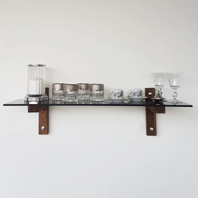 R101 (85 x 25 cm) Valnöt Rökt Vägghylla