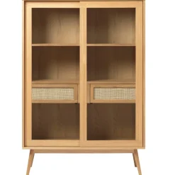 Raquel 160 cm Glas Skåp Naturlig Ek
