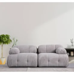 Reykjavik 2 (190 x 95 x 75 cm) 2-sitssoffa Ljusgrå