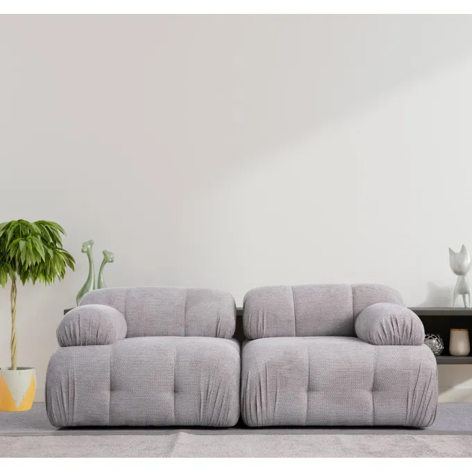 Reykjavik 2 (190 x 95 x 75 cm) 2-sitssoffa Ljusgrå