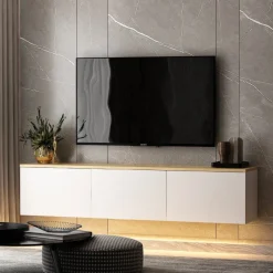 Reykjavik (160 x 35 x 32 cm) vit ek TV-bänk