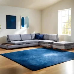 Reykjavik hörn med puff (313-193 x 97 x 80 cm) Hörnsoffa Mörkgrå