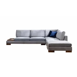 Reykjavik hörn med puff (313-193 x 97 x 80 cm) Hörnsoffa Mörkgrå