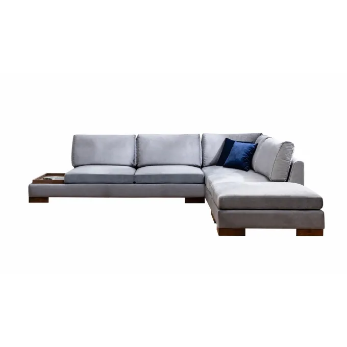 Reykjavik hörn med puff (313-193 x 97 x 80 cm) Hörnsoffa Mörkgrå